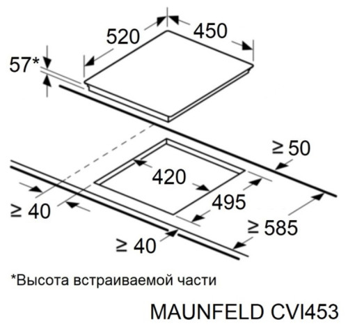 Индукционная варочная панель MAUNFELD (Маунфилд) CVI453BG