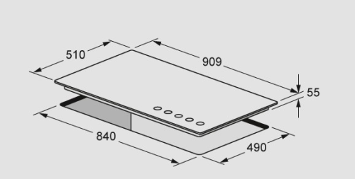 Газовая варочная панель Fulgor-Milano (Фулгор-Милано) SH 905 G DWK XX