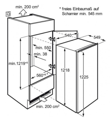 Встраиваемый холодильник Electrolux (Электролюкс) LFB3AF12S