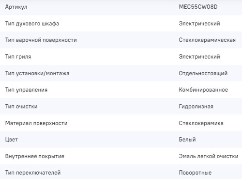 Электрическая плита MAUNFELD (Маунфилд) MEC55CW08D