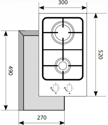 Газовая варочная панель Lex (Лекс) GVS 320 IX
