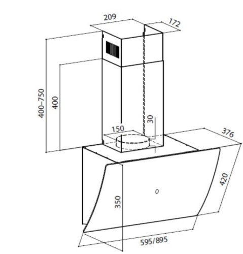 Вытяжка Lex (Лекс) PLAZA GS 900 WHITE