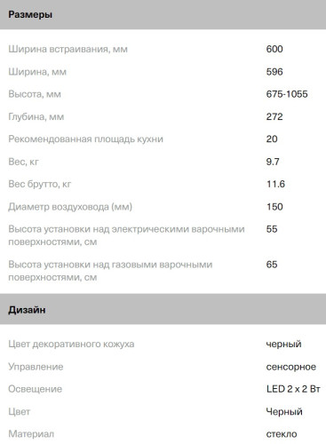 Вытяжка Krona (Крона) CLEMENTINA 600 black S