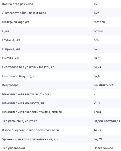 Стиральная машина MAUNFELD (Маунфилд) MFWM127WH052