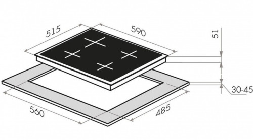 Газовая варочная панель HOMSair (ХОМСэйр) HGG643TGCBK