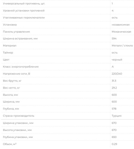 Электрический духовой шкаф MBS DE-612BL