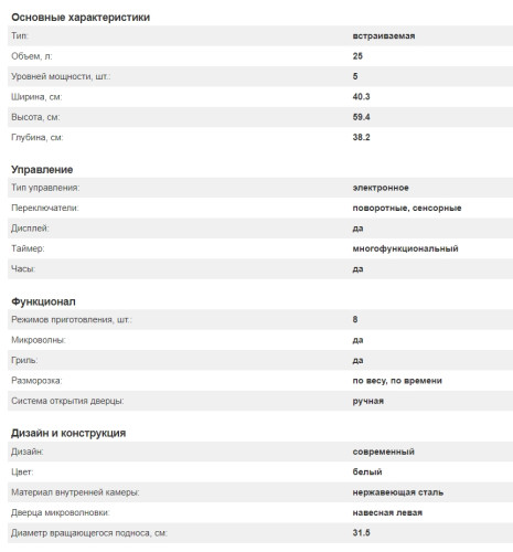 Встраиваемая микроволновая печь Kuppersberg (Купперсберг) HMW 650 WH