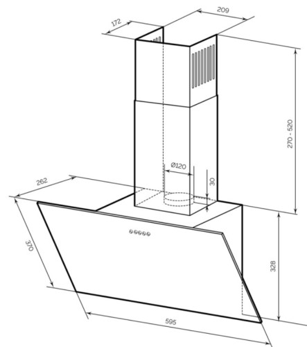Вытяжка Lex (Лекс) MOZA 600 R1 BLACK