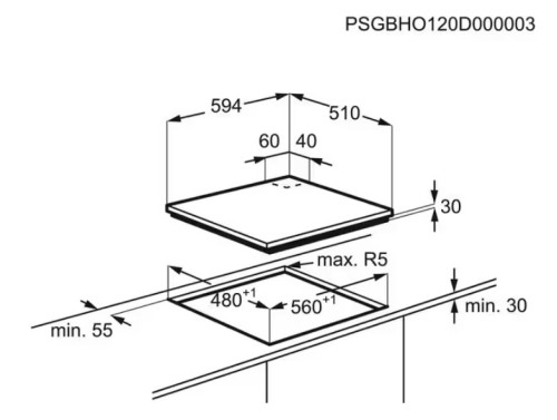 Комбинированная варочная панель Electrolux (Электролюкс) KGM64311X