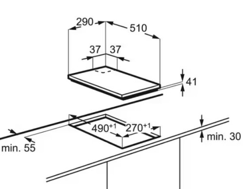 Газовая варочная панель Electrolux (Электролюкс) EGG3322NVX