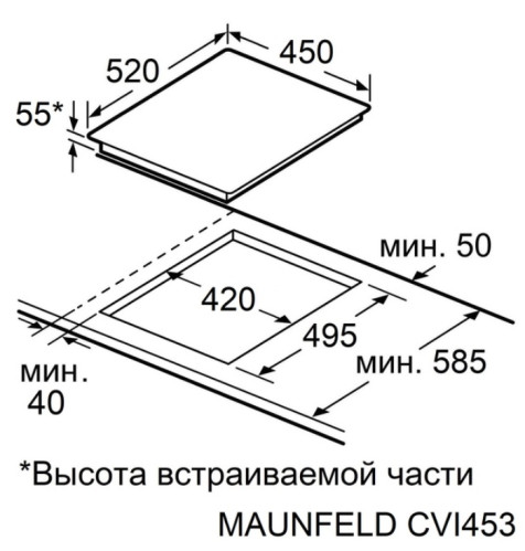 Индукционная варочная панель MAUNFELD CVI453STBKC