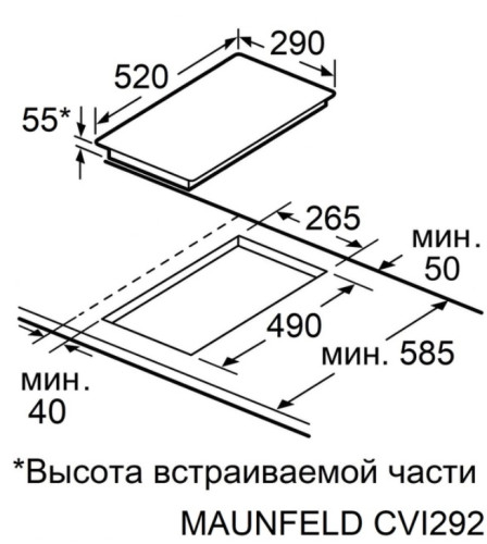 Индукционная варочная панель MAUNFELD CVI292STBK