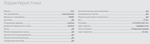 Микроволновая печь StarWind (СтарВинд) SMW2820