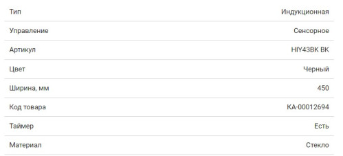 Индукционная варочная панель HOMSair (ХОМСэйр) HIY43BK