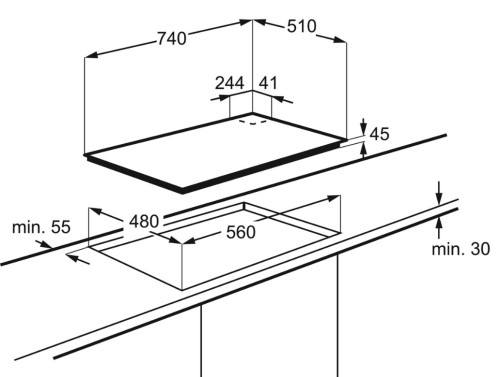 Газовая варочная панель Electrolux (Электролюкс) GPE 373 YV