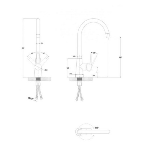 Смеситель для кухни Paulmark (Паульмарк) Holstein Ho212065-310, серый