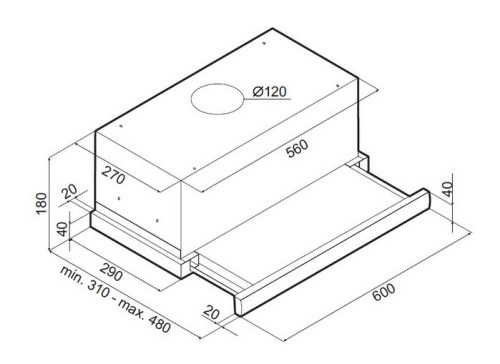 Вытяжка MAUNFELD (Маунфилд) VS SLIDE 60 металлик/белое стекло