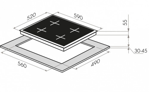 Индукционная варочная панель MAUNFELD (Маунфилд) EVI.594.FL2(S)-BK