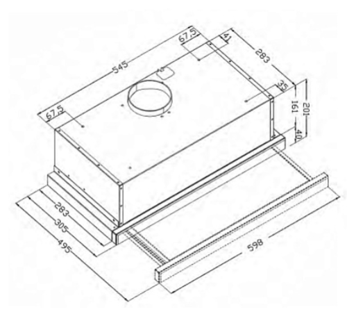 Встраиваемая вытяжка Evelux (Эвелюкс) TEL 60 B