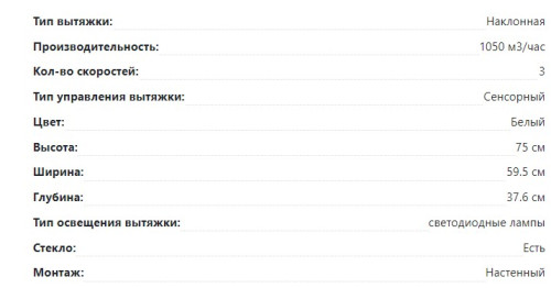 Вытяжка Lex (Лекс) PLAZA GS 600 WHITE