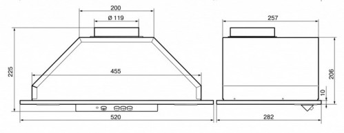Встраиваемая вытяжка Elikor (Эликор) Врезной блок 52Н-400-ПЗД нерж.