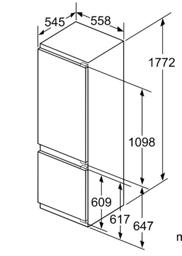 Встраиваемый холодильник Bosch (Бош) KIS87AFE0