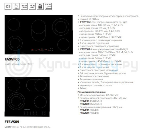 Электрическая варочная панель Kuppersberg (Купперсберг) FA9VF05