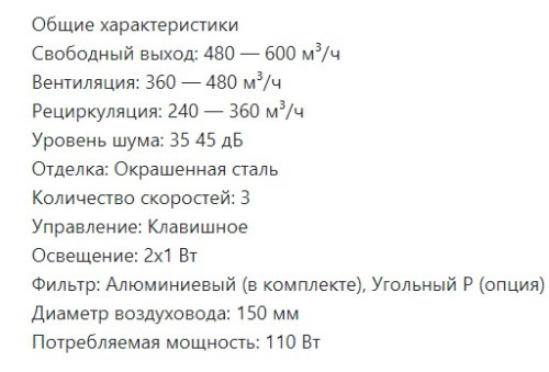 Встраиваемая вытяжка Lex (Лекс) HONVER 500 BLACK