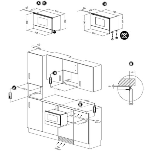 Встраиваемая микроволновая печь Teka (Тека) ML 822 BIS L WHITE