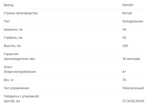 Встаиваемый холодильник KANZLER (Канцлер) K 04