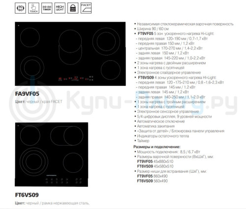 Электрическая варочная панель Kuppersberg (Купперсберг) FT6VS09