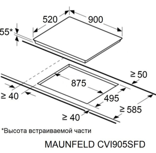Индукционная варочная панель MAUNFELD CVI905SFLGR