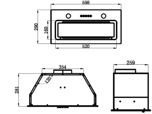 Встраиваемая вытяжка MAUNFELD (Маунфилд) TRAPEZE 601GG белый