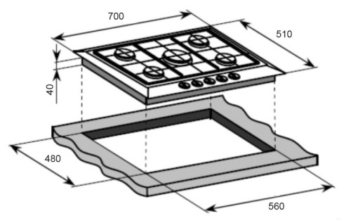 Газовая варочная панель Lex (Лекс) GVE 750C IV