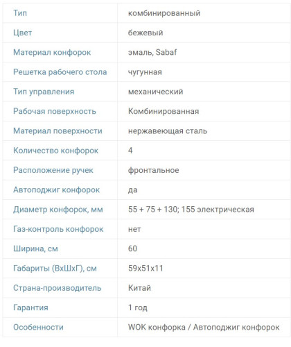 Комбинированная варочная панель RICCI (Риччи) HBS4538ER