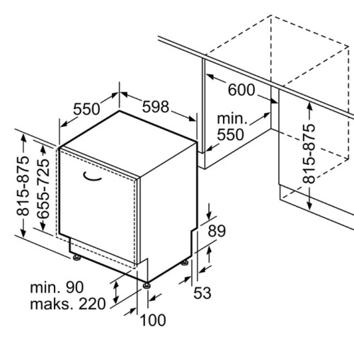 Встраиваемая посудомоечная машина Bosch (Бош) SMV46KX55E