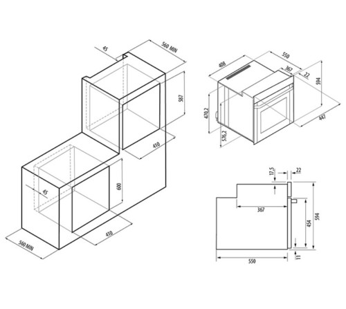 Газовый духовой шкаф Fornelli (Форнелли) FGA 45 Stretto