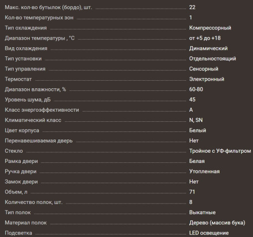Винный шкаф Meyvel (Мейвел) MV22-KWF1