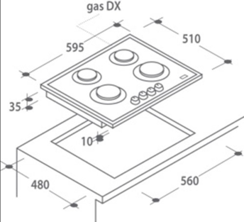 Газовая варочная панель Candy (Канди) CVG 64 STG BA