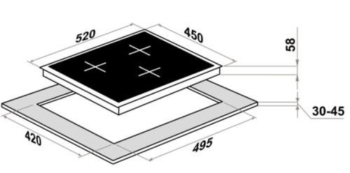 Индукционная варочная панель MAUNFELD CVI453BK1