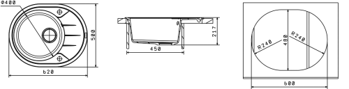 Кухонная мойка Florentina (Флорентина) Родос 620, бежевый
