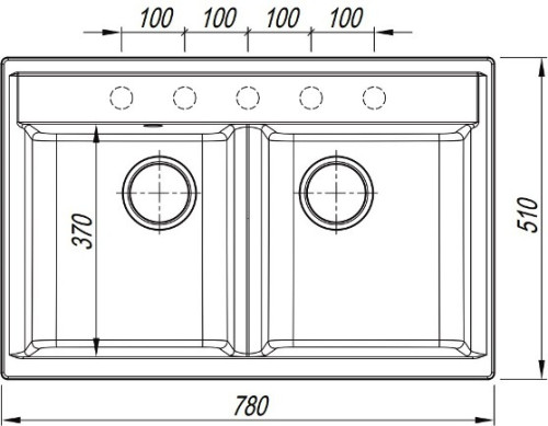 Кухонная мойка Dr.Gans (Доктор Ганс) "АСТРА 780" 780x510x217 цвет белый