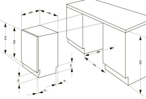 Встраиваемая посудомоечная машина Meferi (Мефери) MDW4562 LIGHT