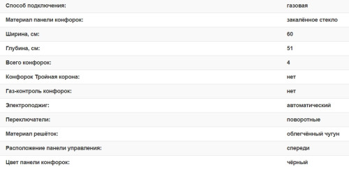 Газовая варочная панель Weissgauff (Вайсгауф) HG 604 BG