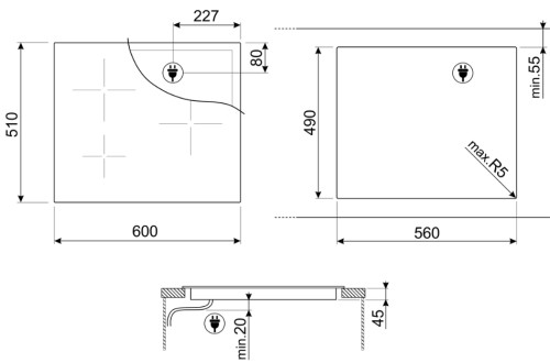 Индукционная варочная панель Smeg (Смег) SI7633B1