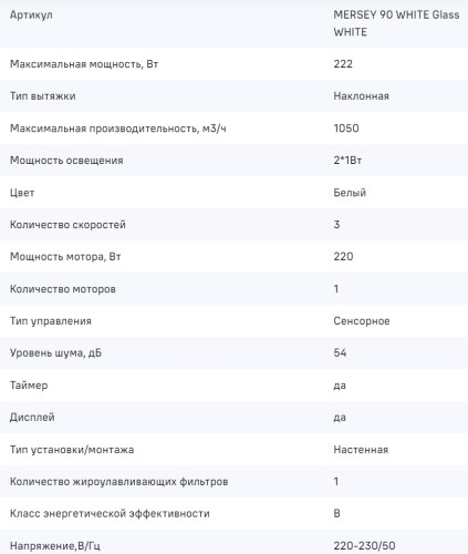 Вытяжка MAUNFELD (Маунфилд) Mersey 90 белый\вставка сатин
