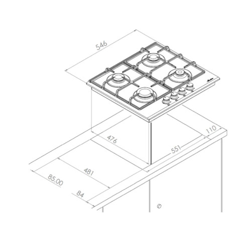 Газовая варочная панель MONSHER (Моншер) MHG 61 BG