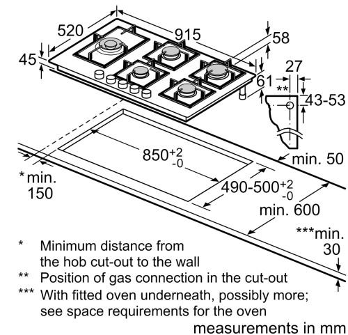 Газовая варочная панель Bosch (Бош) PPS9A6B90