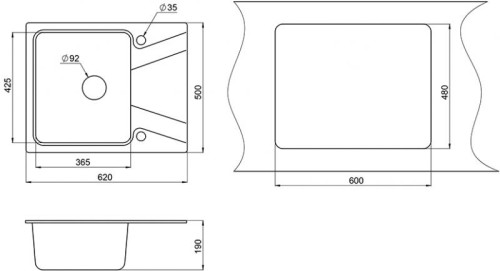 Кухонная мойка GRANULA (Гранула) GR-6201 эспрессо