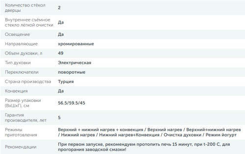 Электрический духовой шкаф Simfer (Симфер) B5EB15016